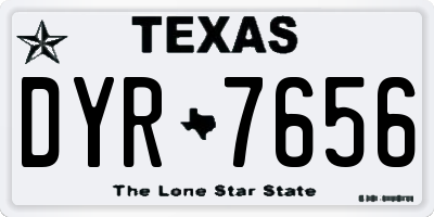 TX license plate DYR7656