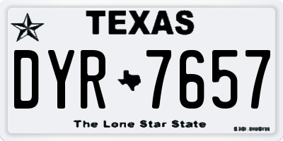 TX license plate DYR7657