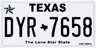 TX license plate DYR7658