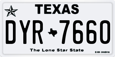 TX license plate DYR7660