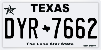TX license plate DYR7662