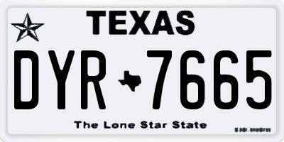 TX license plate DYR7665