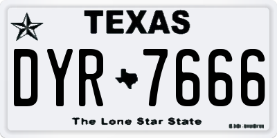 TX license plate DYR7666
