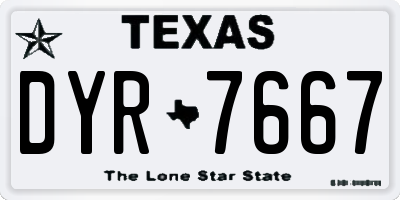 TX license plate DYR7667