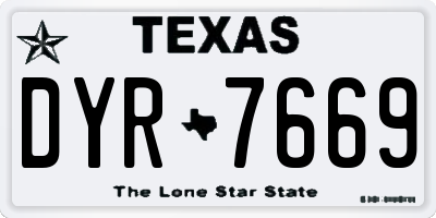 TX license plate DYR7669