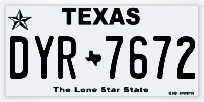 TX license plate DYR7672