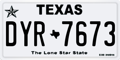 TX license plate DYR7673