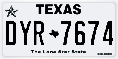 TX license plate DYR7674