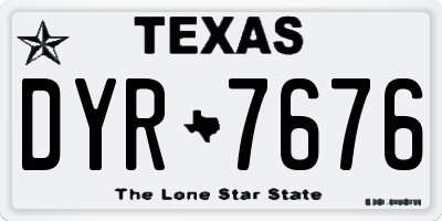 TX license plate DYR7676