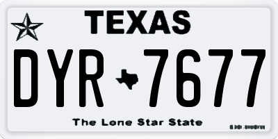 TX license plate DYR7677