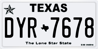 TX license plate DYR7678