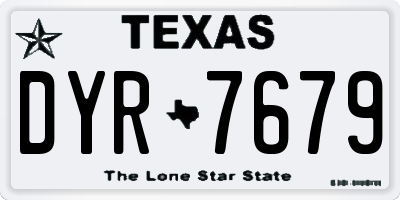 TX license plate DYR7679