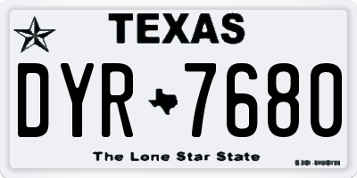 TX license plate DYR7680