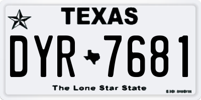 TX license plate DYR7681