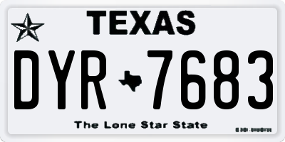 TX license plate DYR7683