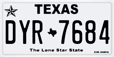 TX license plate DYR7684
