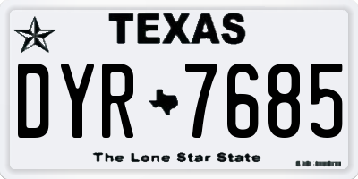 TX license plate DYR7685
