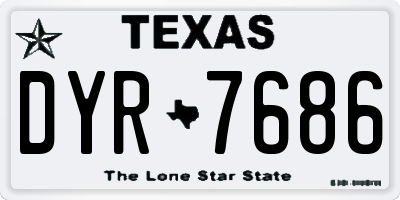TX license plate DYR7686