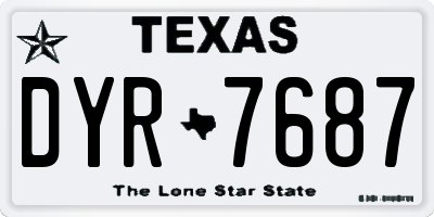 TX license plate DYR7687