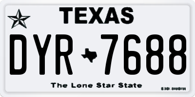 TX license plate DYR7688