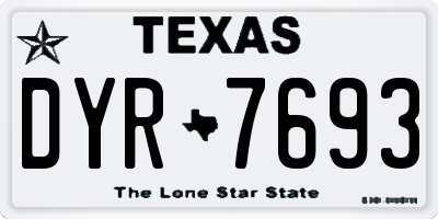 TX license plate DYR7693