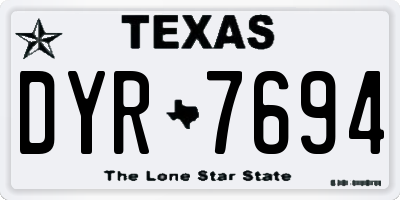 TX license plate DYR7694