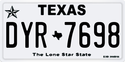 TX license plate DYR7698