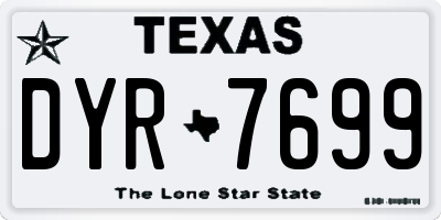 TX license plate DYR7699