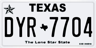TX license plate DYR7704