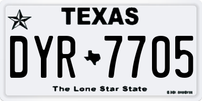 TX license plate DYR7705