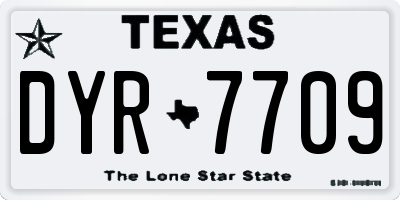 TX license plate DYR7709