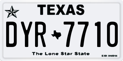 TX license plate DYR7710