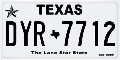TX license plate DYR7712