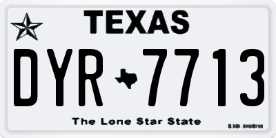 TX license plate DYR7713