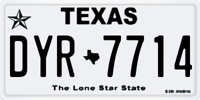 TX license plate DYR7714