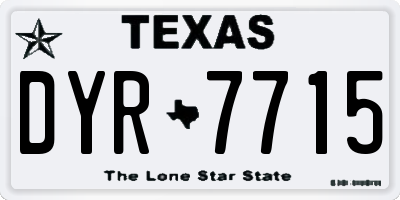 TX license plate DYR7715