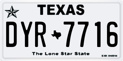 TX license plate DYR7716