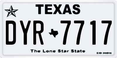 TX license plate DYR7717