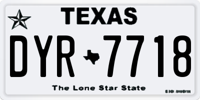 TX license plate DYR7718