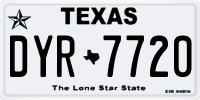 TX license plate DYR7720
