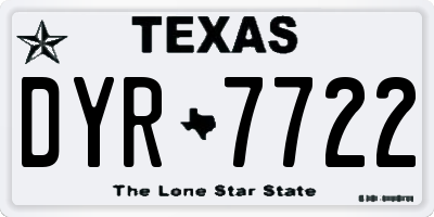 TX license plate DYR7722