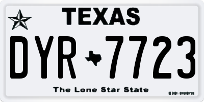 TX license plate DYR7723