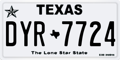 TX license plate DYR7724