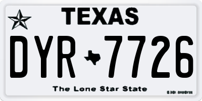 TX license plate DYR7726