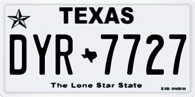 TX license plate DYR7727