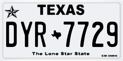 TX license plate DYR7729