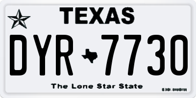 TX license plate DYR7730