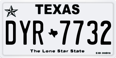 TX license plate DYR7732