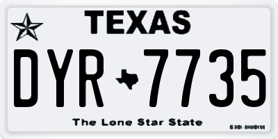 TX license plate DYR7735