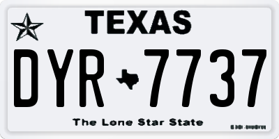 TX license plate DYR7737